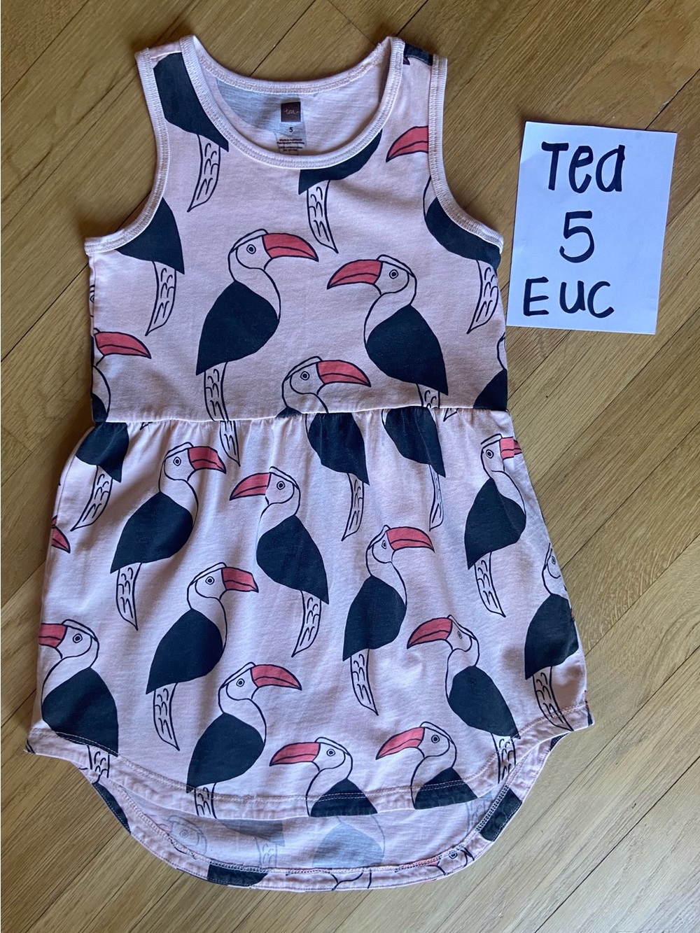 Tea Collection Pink Toucan Tank Dress